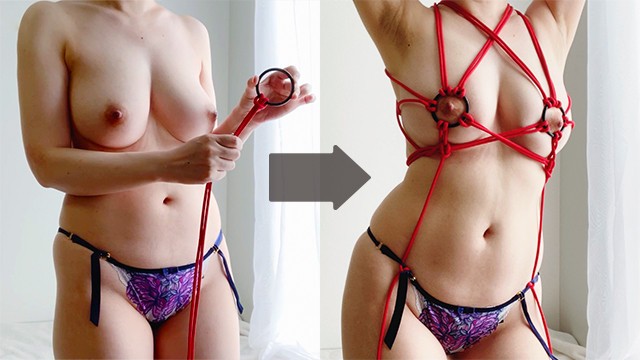 [免費A片] 【自縛】個人撮影 リング＆乳首強調縛り